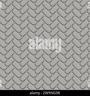 Gestochenes Metall, nahtloser Hintergrund. Nahtlose High-Resolution-Textur (8000x8000) von Metallwand oder -Boden. Eisen Diamantplatten Industrie realistisches nahtloses Muster. Stockfoto