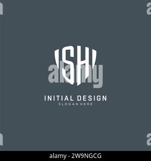 Initialen SH-Logo-Schild-Form, kreatives Logo-Design Konzept Vektorgrafik Stock Vektor