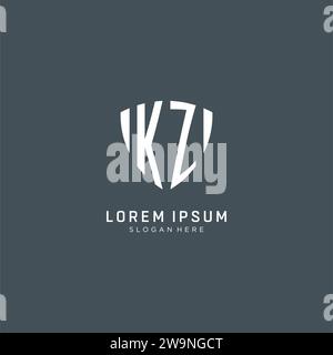 Initialen KZ Logo Schild Schutzform, kreatives Logo Design Konzept Vektorgrafik Stock Vektor