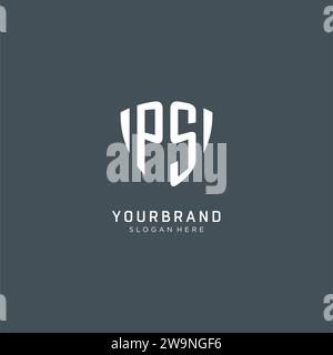 Initialen PS-Logo-Schutzform, kreatives Logo-Design-Konzept-Vektorgrafik Stock Vektor