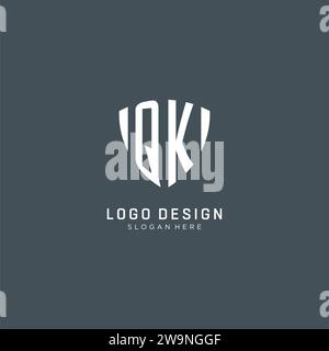 Initialen QK Logo Schild Form, kreatives Logo Design Konzept Vektorgrafik Stock Vektor