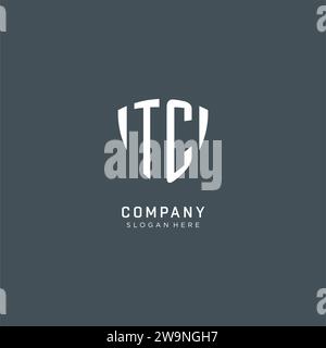 Initialen TC Logo Schild Form, kreatives Logo Design Konzept Vektorgrafik Stock Vektor