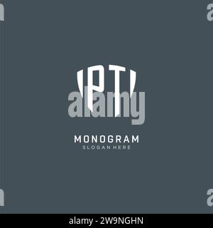 Initialen PT-Logo Schild Form, kreatives Logo Design Konzept Vektorgrafik Stock Vektor