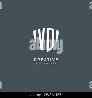 Initialen VD-Logo-Schild-Form, kreatives Logo-Design Konzept Vektorgrafik Stock Vektor