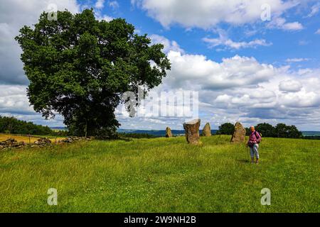 Nine Stones Close Stone Circle, Bakewell, Derbyshire, Peak District Stockfoto