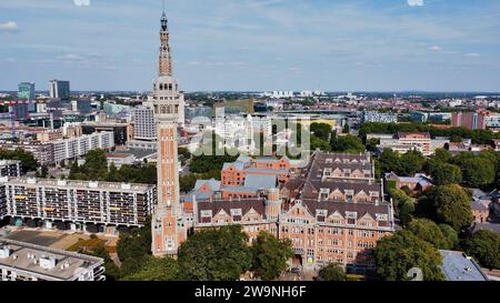 Drohnenfoto Lille Glockenturm Frankreich europa Stockfoto