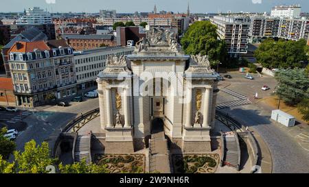 Drohnenfoto Paris Gate Lille Frankreich Europa Stockfoto