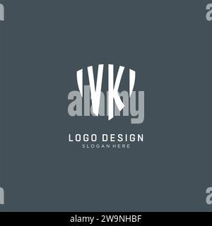 Initialen VK-Logo-Schild-Form, kreatives Logo-Design Konzept Vektorgrafik Stock Vektor