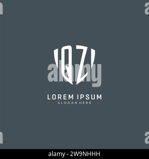 Initialen QZ Logo Schild Schutzform, kreatives Logo Design Konzept Vektorgrafik Stock Vektor