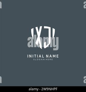 Initialen XJ-Logo-Schild-Form, kreatives Logo-Design Konzept Vektorgrafik Stock Vektor