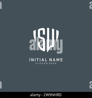 Initialen SW-Logo Schutzform, kreatives Logo Design Konzept Vektorgrafik Stock Vektor