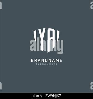 Initialen YA Logo Schild Schutzform, kreatives Logo Design Konzept Vektorgrafik Stock Vektor