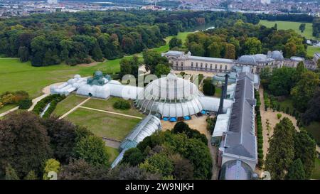 Drohnenfoto Laeken Royal Greenhouses Brüssel Belgien Europa Stockfoto