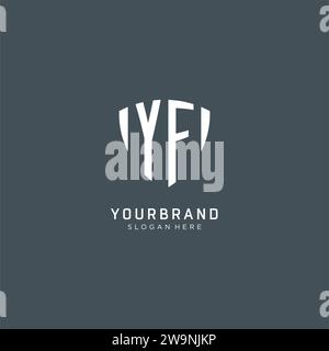 Initialen YF-Logo-Schild-Form, kreatives Logo-Design Konzept Vektorgrafik Stock Vektor