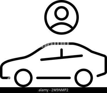 Autovermietung. Mitglied des Treueprogramms. Symbol für perfekte Pixel Stock Vektor