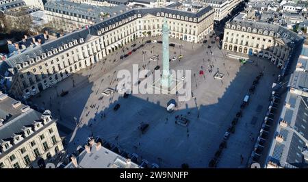 Drohnenfoto Vendôme Square Paris Frankreich Europa Stockfoto