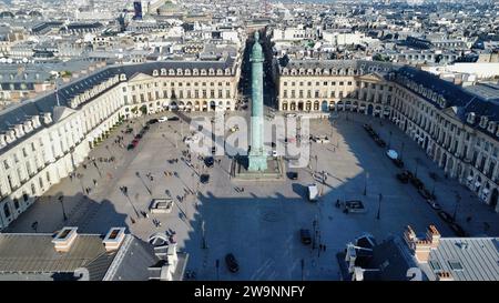 Drohnenfoto Vendôme Square Paris Frankreich Europa Stockfoto