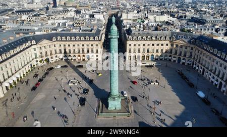 Drohnenfoto Vendôme Square Paris Frankreich Europa Stockfoto