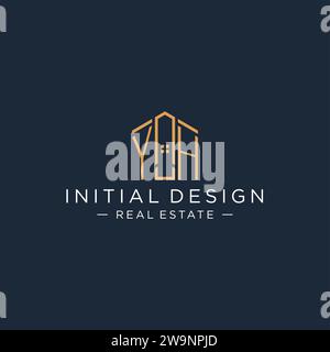 Initial Letter YH Logo mit abstrakter Hausform, Luxus und moderne Immobilien Logo Design Vektorgrafik Stock Vektor