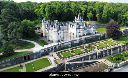 Drohnenfoto Schloss Rigny-Ussé Frankreich europa Stockfoto