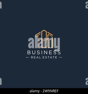 Anfangsbuchstabe ZU Logo mit abstrakter Hausform, Luxus und moderne Immobilien Logo Design Vektorgrafik Stock Vektor