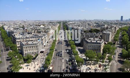 Drohnenfoto Champs-Elysées Avenue Paris Frankreich Europa Stockfoto