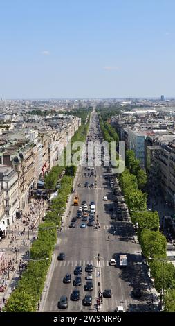 Drohnenfoto Champs-Elysées Avenue Paris Frankreich Europa Stockfoto