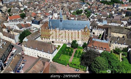 Drohnenfoto Beaune Hospices Frankreich Europa Stockfoto