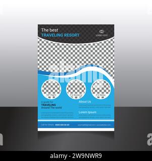 Poster oder Broschüren für das Cover-Design, Hintergrund für das Layout, Vorlage für Reisebüros und Unternehmen Design für Geschäftsflyer Stock Vektor