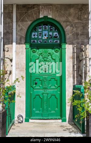 Gartenzugang zum Hauteville House, Heimat von Victor Hugo, in St. Peter Port, Guernsey, Kanalinseln Stockfoto