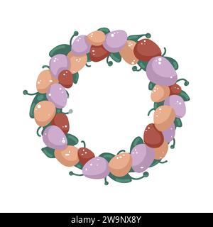 Osterkranz in Pastellfarben mit Ostereiern Stock Vektor