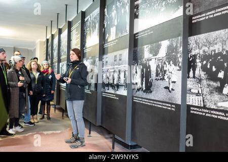 Innenraum des Konzentrationslagers Auschwitz Stockfoto