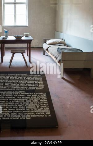 Unterbringung der Internierten einschließlich Schlafbereich und Toiletten in den Konzentrationslagern Auschwitz und Birkenau, Polen Stockfoto