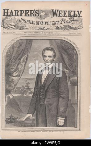 Ho. Abraham Lincoln, geboren in Kentucky, 12. Februar 1809 (aus Harper's Weekly, Vol. IV) 1928 von Harper & Brothers Stockfoto