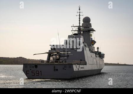 Italienische Marine Carlo Bergamini-Klasse Fregatte Virginio Fasan (F 591) während eines Besuchs in Halifax, Nova Scotia, Kanada. Stockfoto