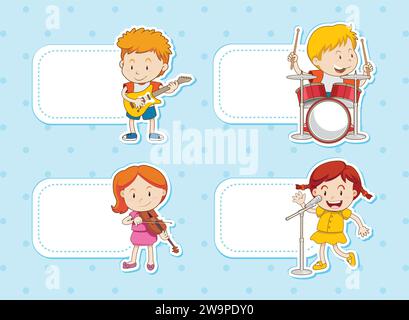 Kinder Aufkleber Aufkleber Vektor Design Stock Vektor