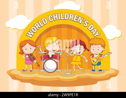 Welt-Kindertag für kreative Musik-Thalents Stock Vektor