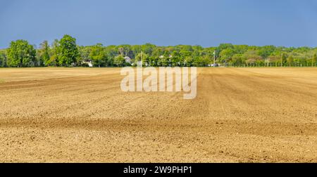 Frisch gepflügtes Feld in East hampton, ny Stockfoto