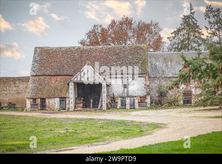 französische Scheune im Irrtum entlang der Loire Stockfoto