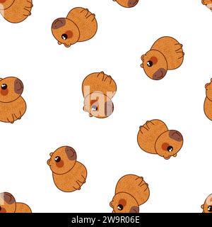 Niedliche Capybara Zeichen nahtlose Muster Vektor Illustration Stock Vektor