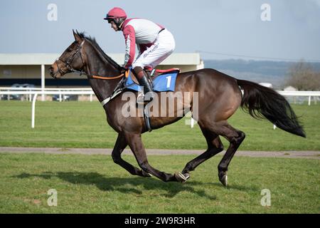 Ambion Hill läuft am 21. März 2022 in Wincanton zum Start, bevor er den zweiten Platz im Rennen erreichte Stockfoto