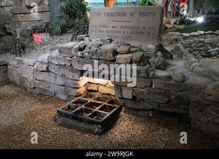 St. Augustine, Florida, USA - 18. November 2023 - der beliebte Ponce de Leon's Fountain of Youth Stockfoto