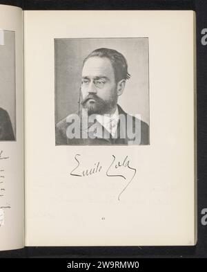 Portret van Emile Zola, Félix Nadar, ca. 1881 - in oder vor 1891 fotomechanisches Druckpapier Porträt eines Schriftstellers Stockfoto