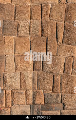Cusco, Peru, historisches Stadtzentrum, Details aus Steinmauern, INKA-Kultur, Bautechnik, 2023 Stockfoto