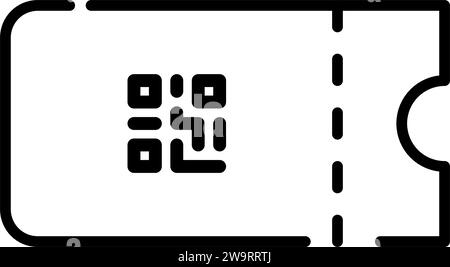 Ticket mit qr-Code. Check-in-App für Flüge. Symbol für perfekte Pixel Stock Vektor