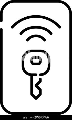 Kabelloser elektronischer Autoschlüssel. Symbol für perfekte Pixel Stock Vektor