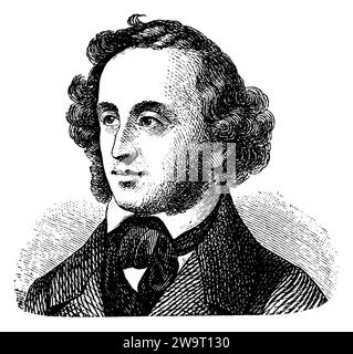 Felix Mendelssohn Bartholdy (1809-1847), Komponist, (Bilderbuch, 1881), Felix Mendelssohn Bartholdy (1809–1847), Komponist, Felix Mendelssohn Bartholdy (1809–1847), Kompositeur Stockfoto