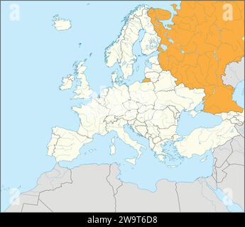 Lageplan der RUSSISCHEN FÖDERATION (europäischer Teil), EUROPA Stock Vektor