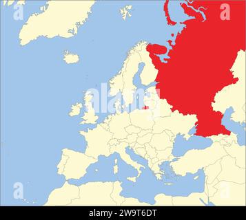 Lageplan der RUSSISCHEN FÖDERATION (europäischer Teil), EUROPA Stock Vektor