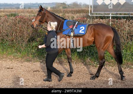 Novus Aditus, geritten von Kieren Buckley und trainiert von Nigel Hawke, lief in der Handicap Hürde in Wincanton, 21. März 2022 Stockfoto